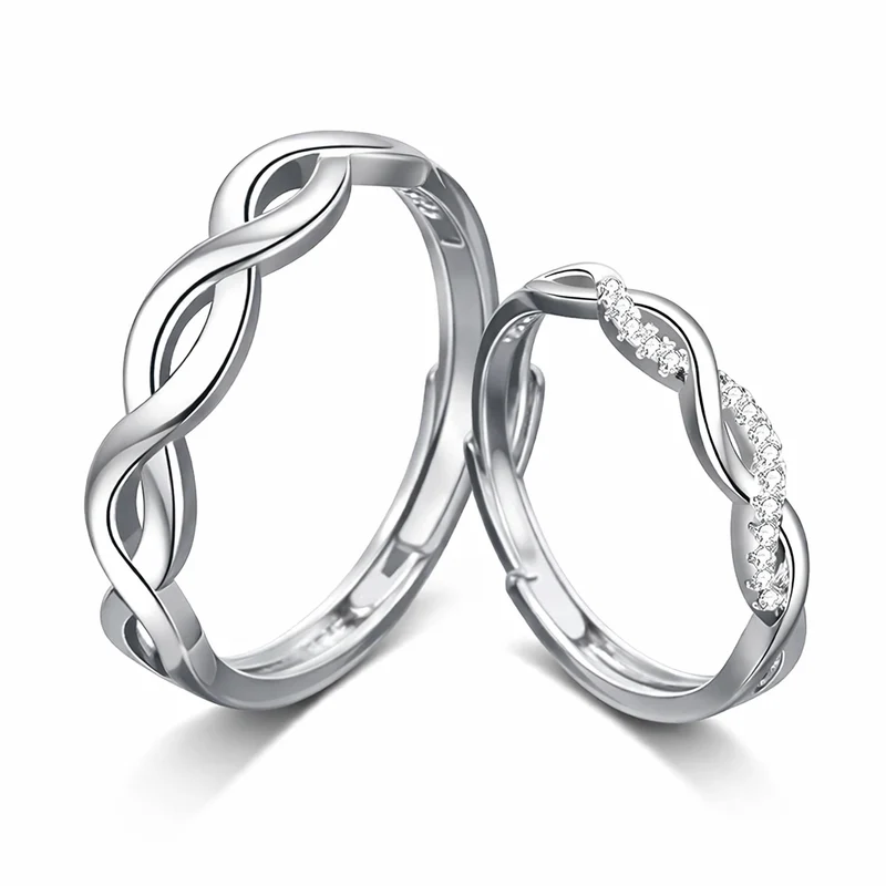 Unique Couple Ring Design Silver
