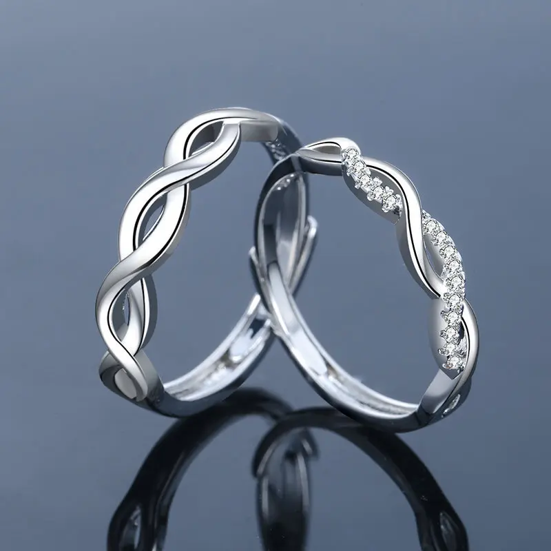 Unique Couple Ring Design Silver