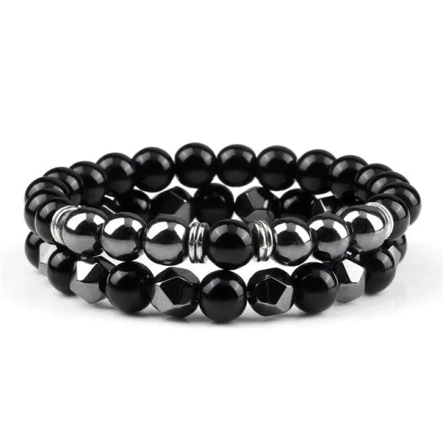 Doppeltes Perlenarmband Mann