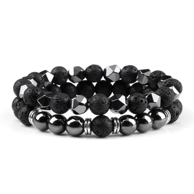 Doppeltes Perlenarmband Mann