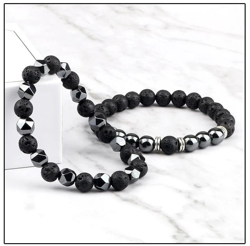 Doppeltes Perlenarmband Mann