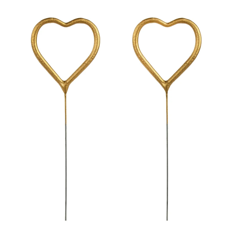 Herz-Wunderkerzen Gold 2 Stk.