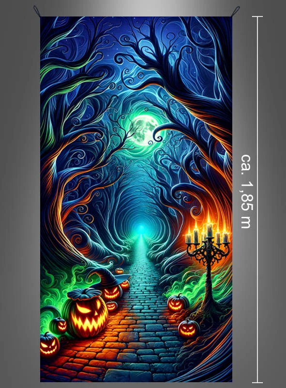 Gruseliger Waldweg UV Wandbild 100x185cm waschbar