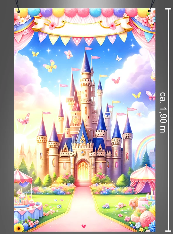 Prinzessin Schloss Wandbild 120x185cm Deko waschbar