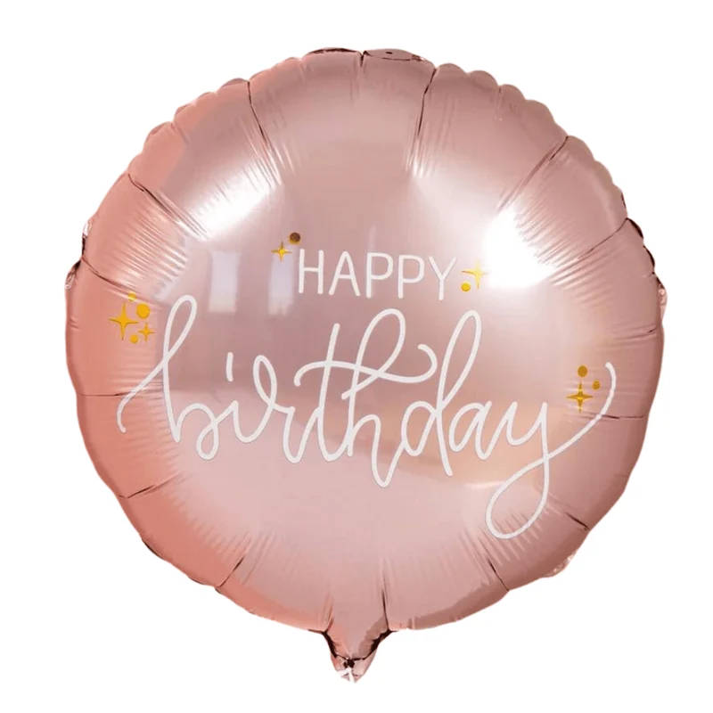 Heliumballon-Geschenk "Happy Birthday" Roségold XXL Set Deluxe