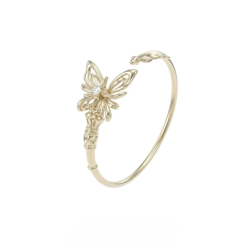 Grunge-Armband für Damen mit Schmetterlings-Schlüssel-Design