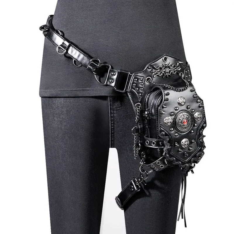 Unisex Punk Nietenbesetzte Teufelsaugen-Kettentasche
