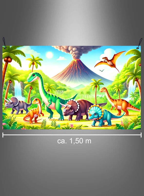 Kleinkinder Dino Fotowand 90x150cm Deko waschbar