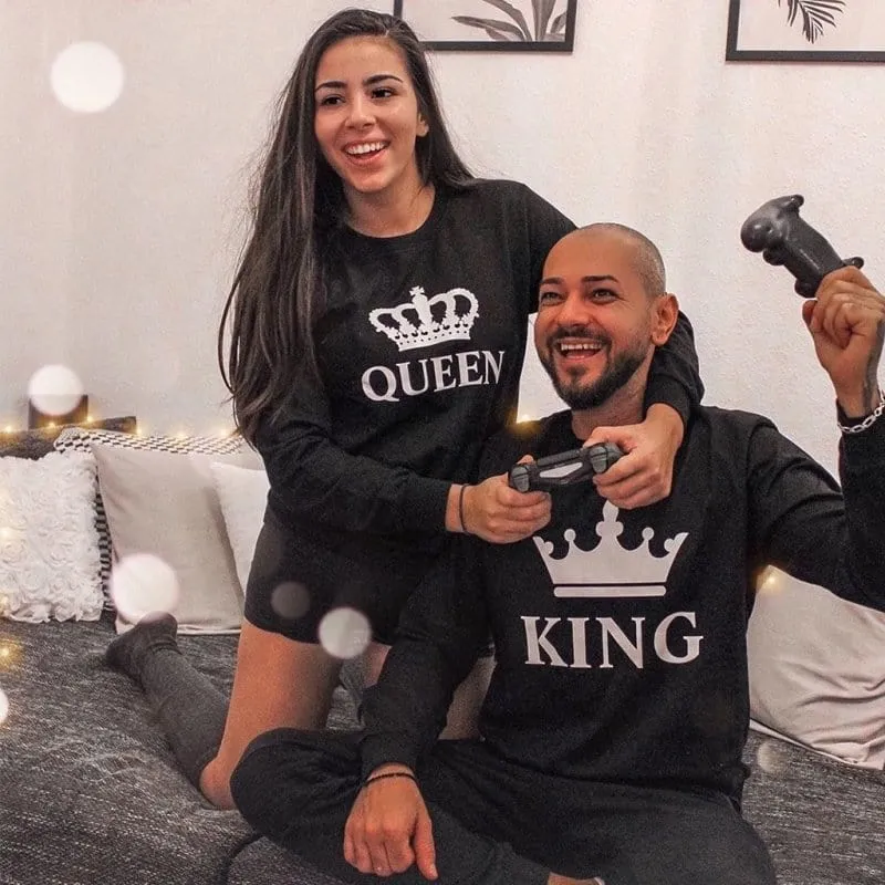 Pullover Paar King Und Queen