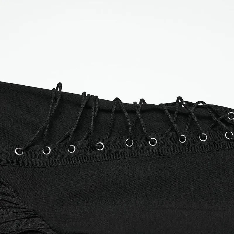 Gothic-Herren-Kapuzenpullover mit Rissen