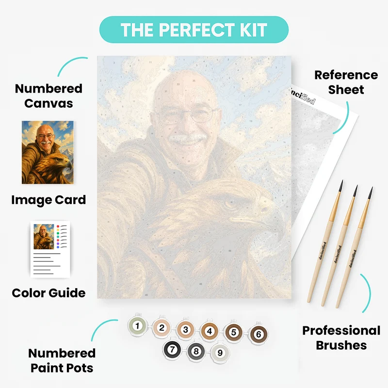 Giant Eagle Rider - Custom Paint by Numbers Kit