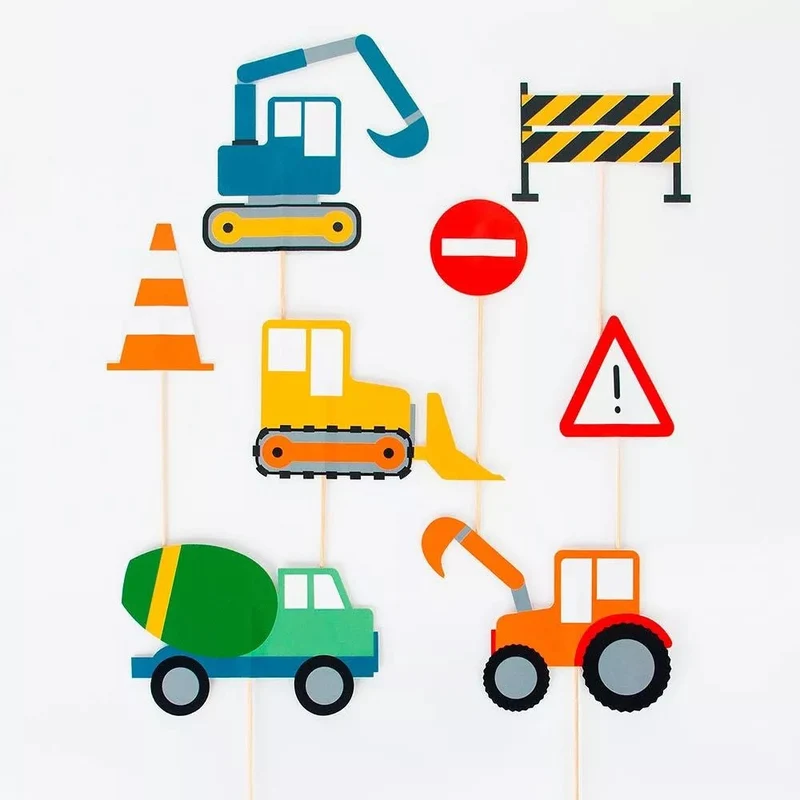 Caketopper Baustelle 8 Stk.