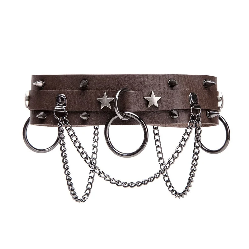 Unisex Punk Stern Nietenring Choker