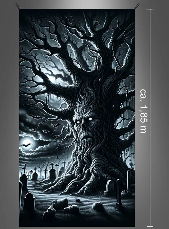 Gruseliges Baumgeist Wandbild 100x185cm waschbar
