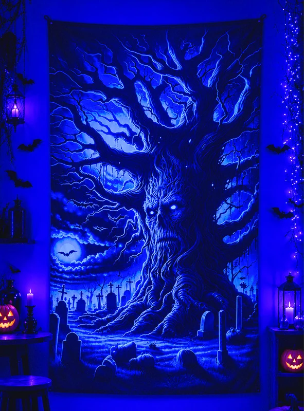 Gruseliges Baumgeist Wandbild 100x185cm waschbar