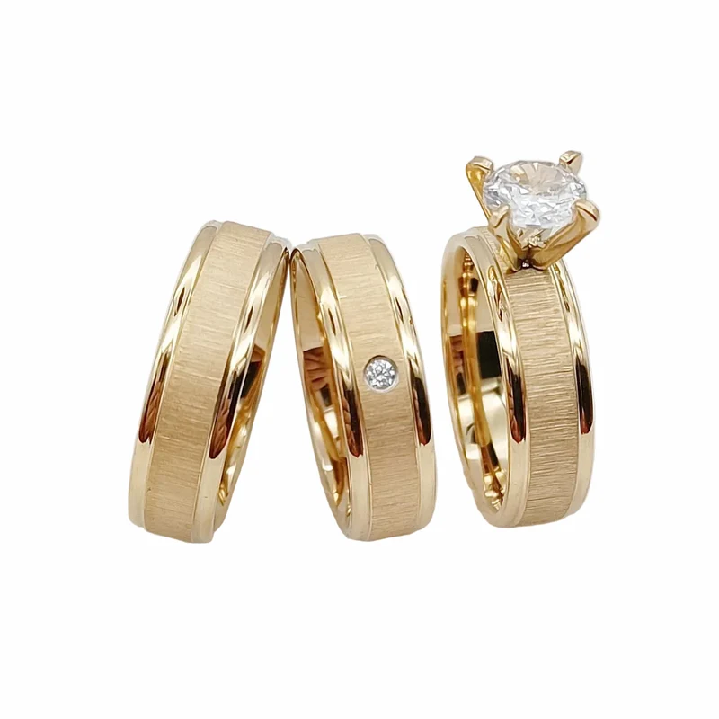 Engagement Couple Rings Gold