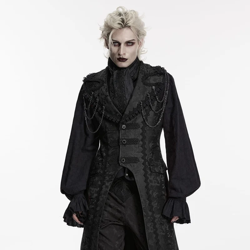 Gothic-Krawatte mit Aufkleber für Herren