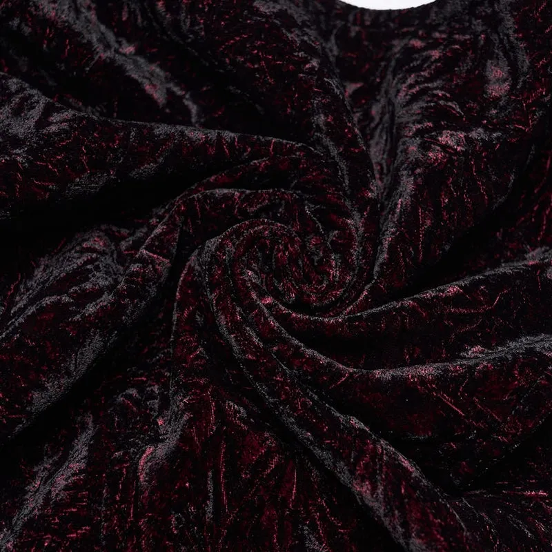 Gothic-Weste für Herren mit Schnallenverschluss, Retro-Samt, Schwarz-Rot
