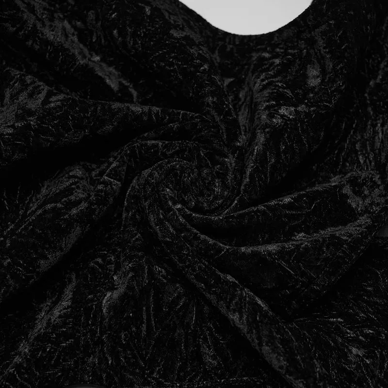 Schwarze Retro-Samtweste für Herren im Gothic-Stil mit Schnallenverschluss