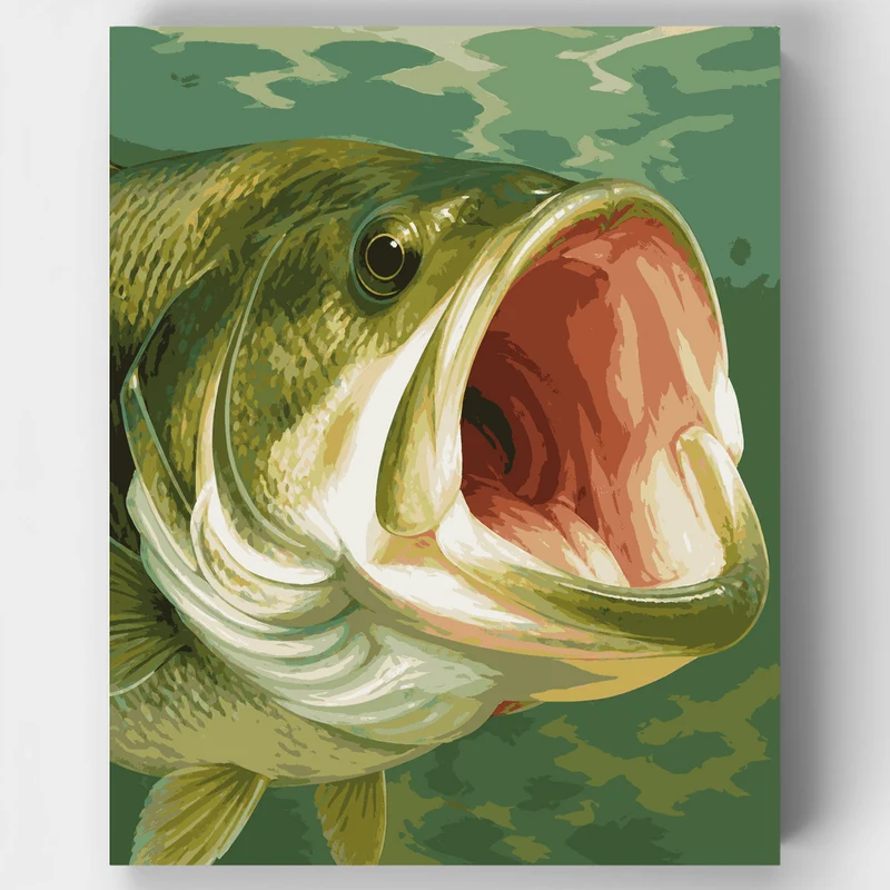 Largemouth Bass Strike - Paint by Numbers Kit