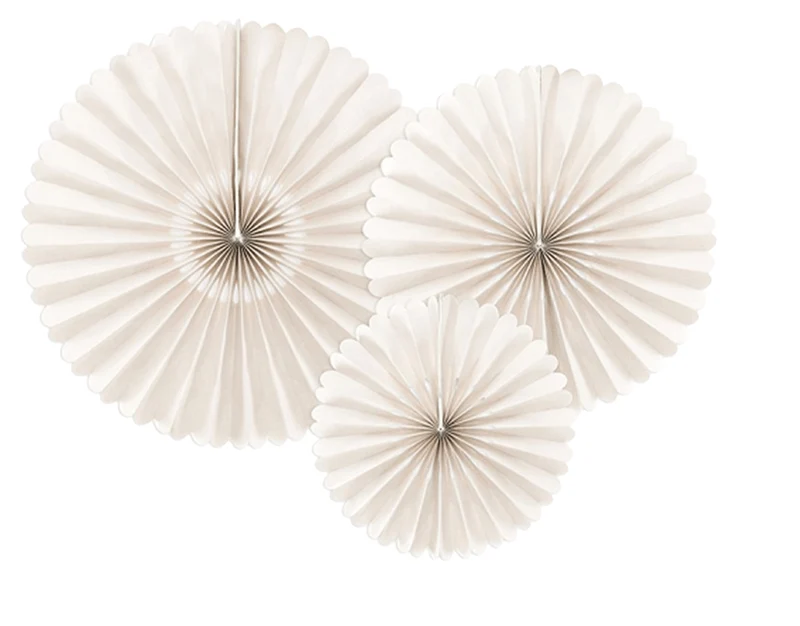 Papier-Fächer-Set (3 Stück) Creme