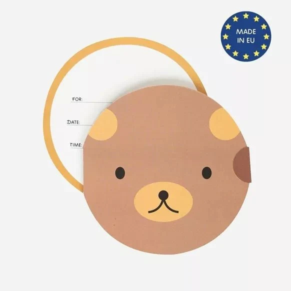 Einladungskarten Waldtier-Bär 8 Stk.