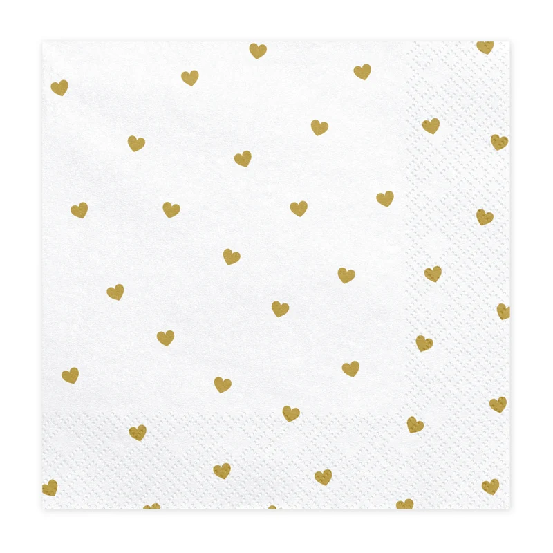 Servietten Herzchen Gold