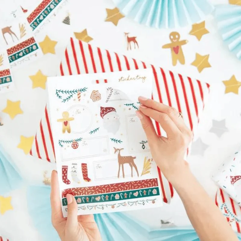 Weihnachts-Sticker zur Geschenkverzierung