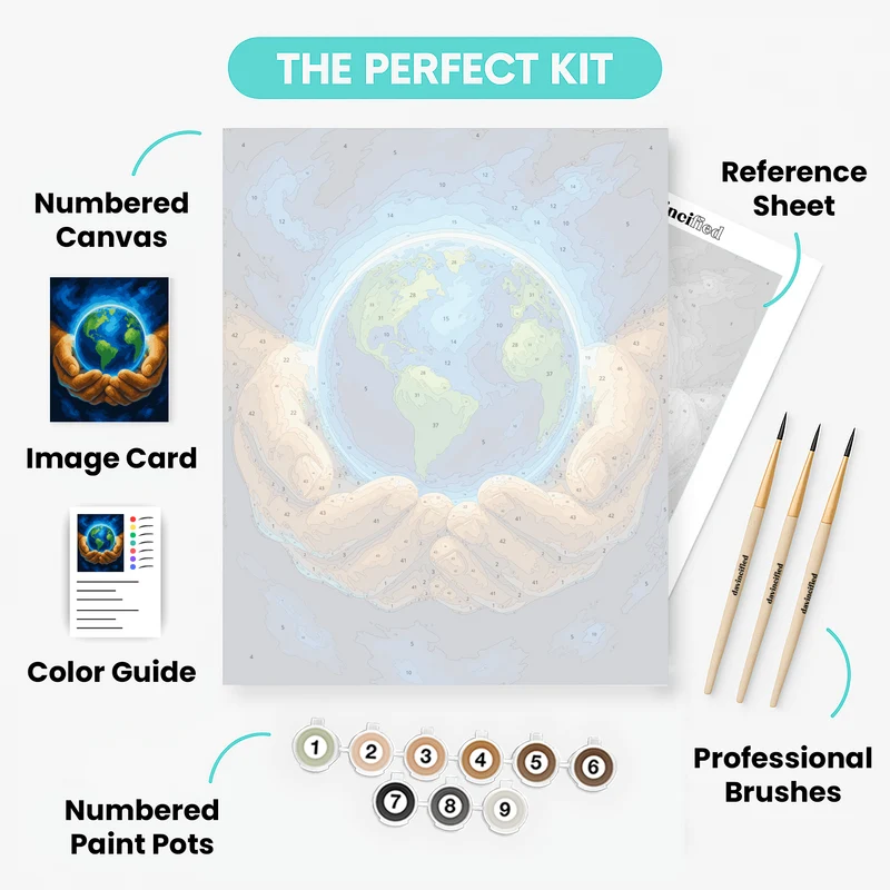 Earth in Hands - Paint by Numbers Kit
