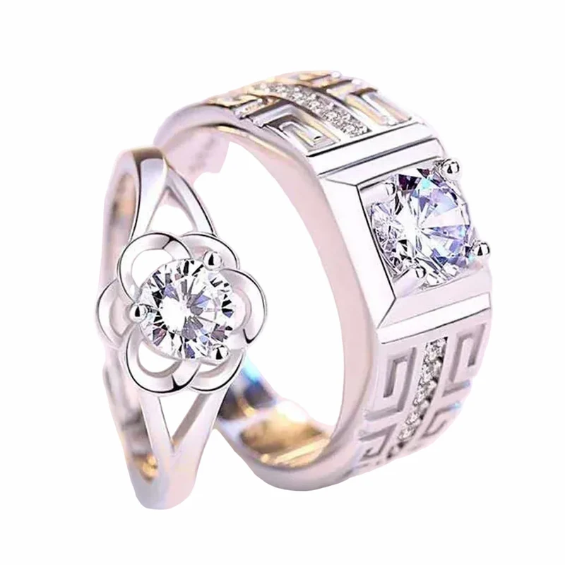 Engagement Platinum Couple Rings