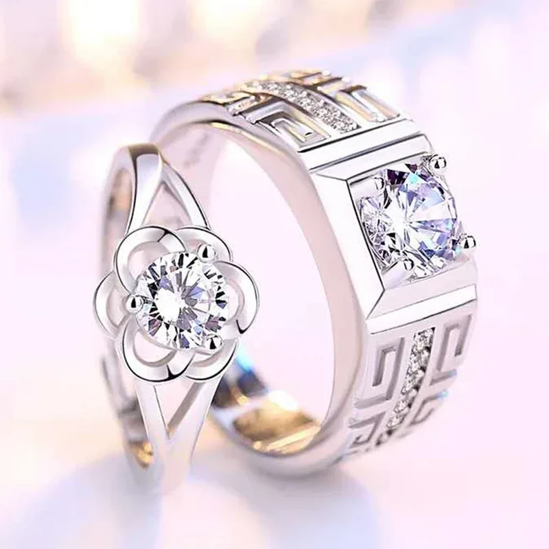 Engagement Platinum Couple Rings