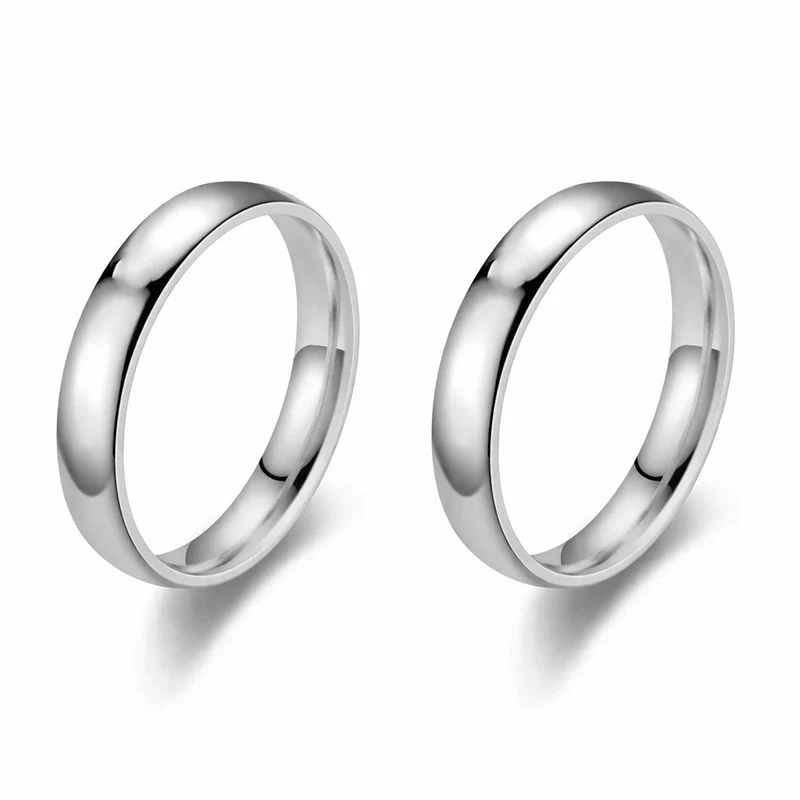 Silver Couple Rings With Names Engraved