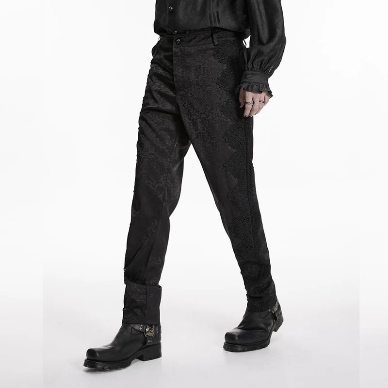 Gothic-Hose für Herren mit floralem Jacquard-Print