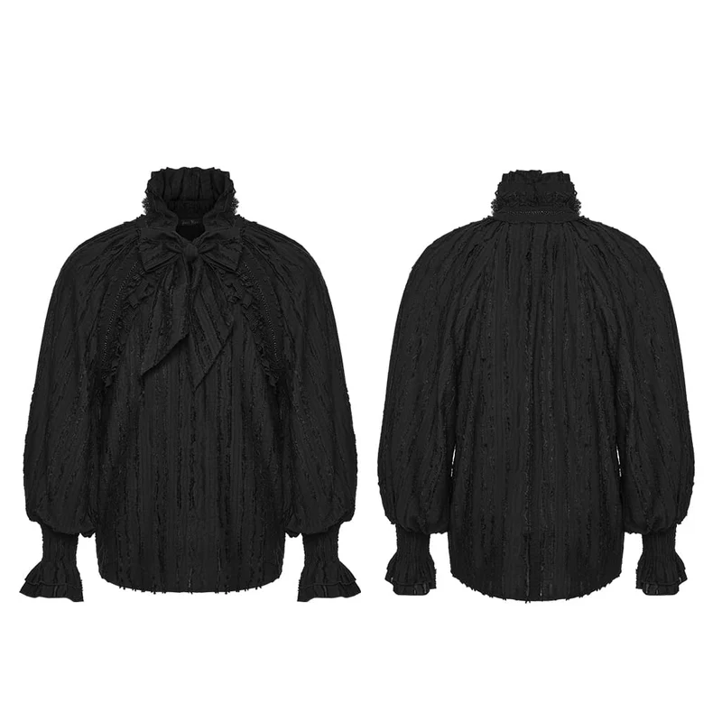 Gothic-Pullover für Herren mit Schleife und Rüschen
