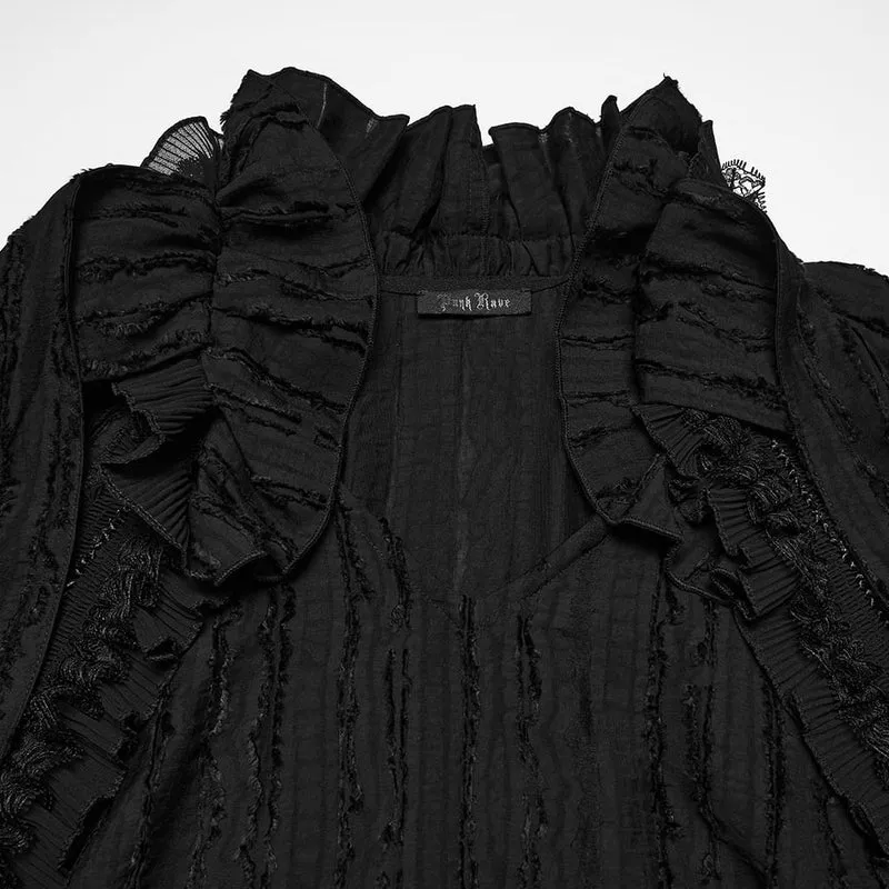 Gothic-Pullover für Herren mit Schleife und Rüschen