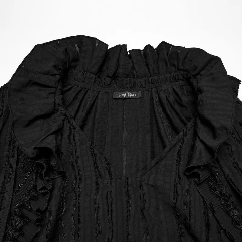 Gothic-Pullover für Herren mit Schleife und Rüschen