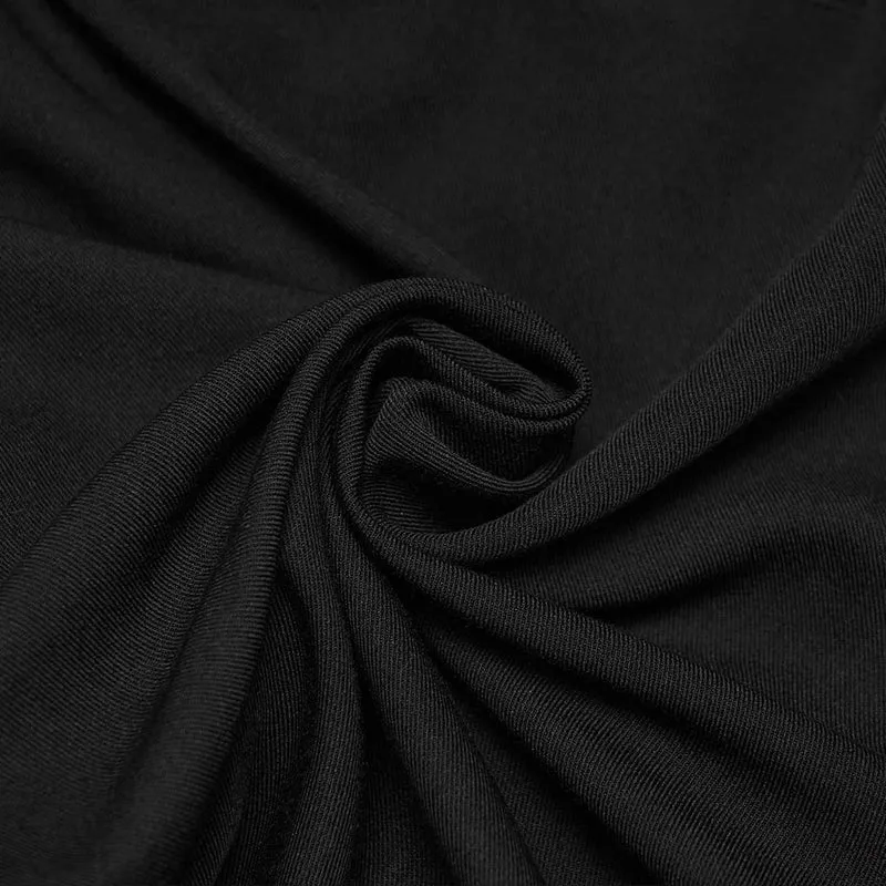Schwarze Herrenhose im Gothic-Stil mit Stickereien und Patchwork-Muster