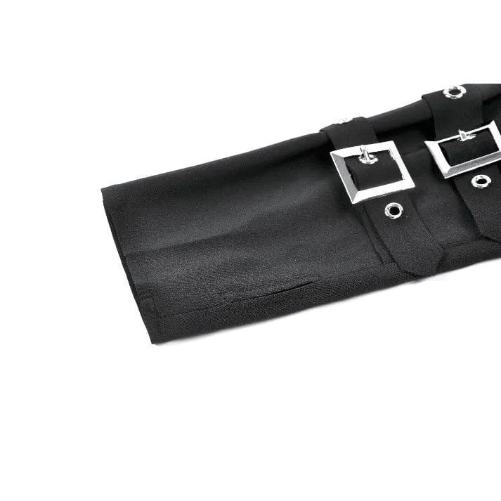 Punk-Handschuhe für Damen mit mehreren Lagen, Schnallenriemen und fingerlosen Riemen