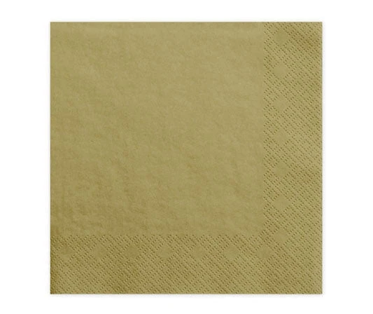 Servietten Einfarbig Gold Metallic 20 Stk.