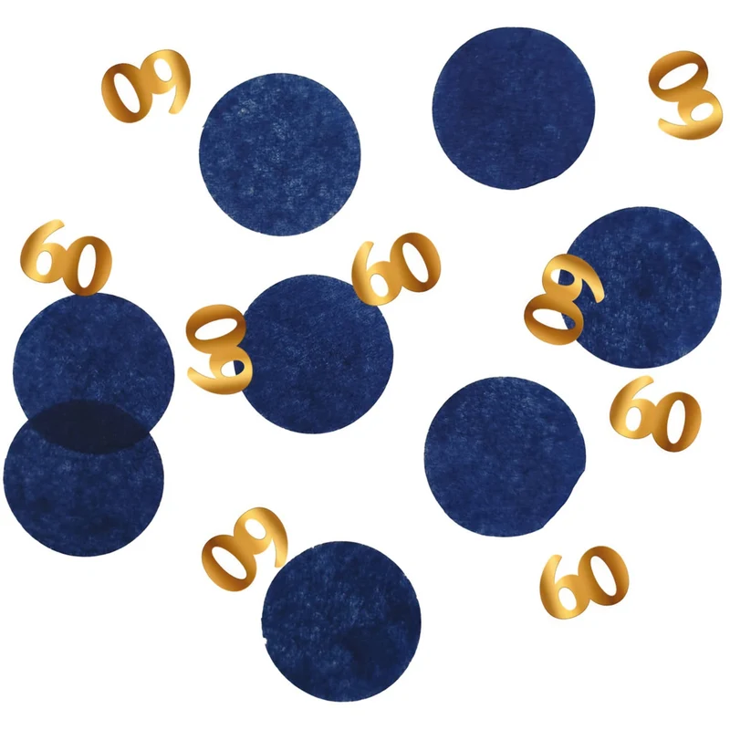 Konfetti Blau Gold 60
