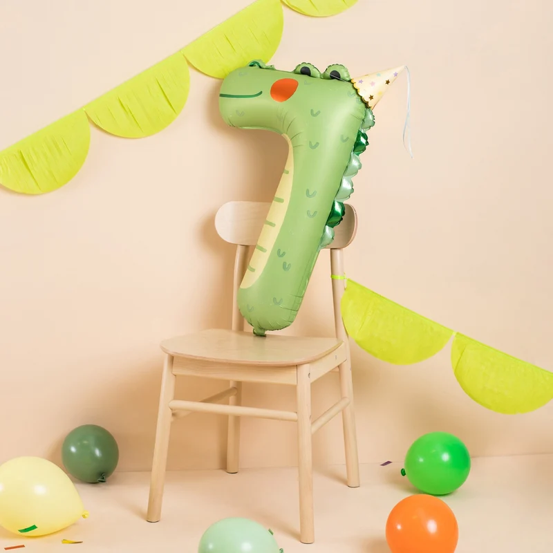 Zahlen Ballon 7 XL Krokodil