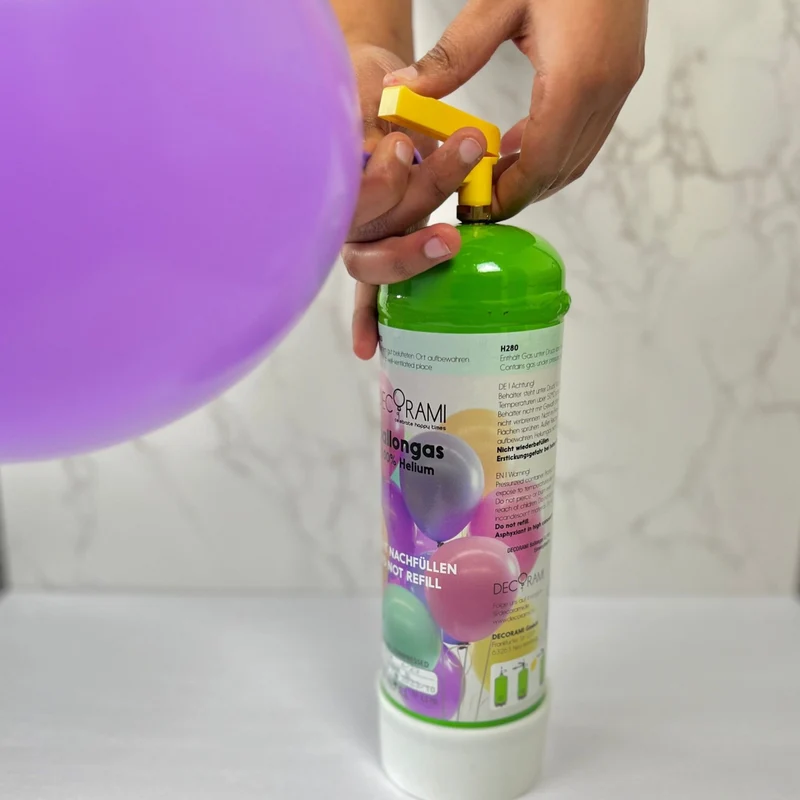 DECORAMI Helium - Ballongas-Einwegflasche Größe M 0,11m³ | 10 Ballons