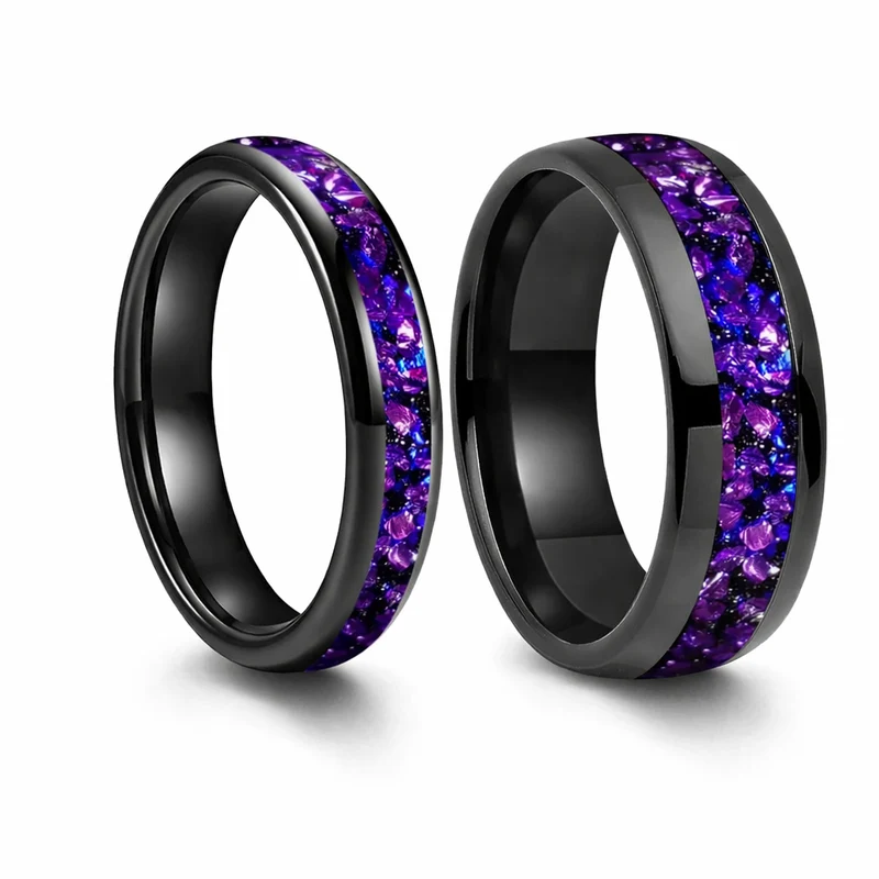 Amethyst Couple Rings