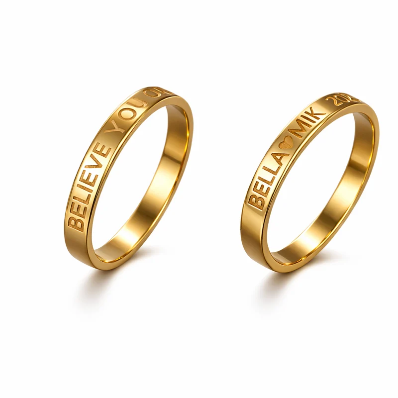 Couple Name Ring Gold