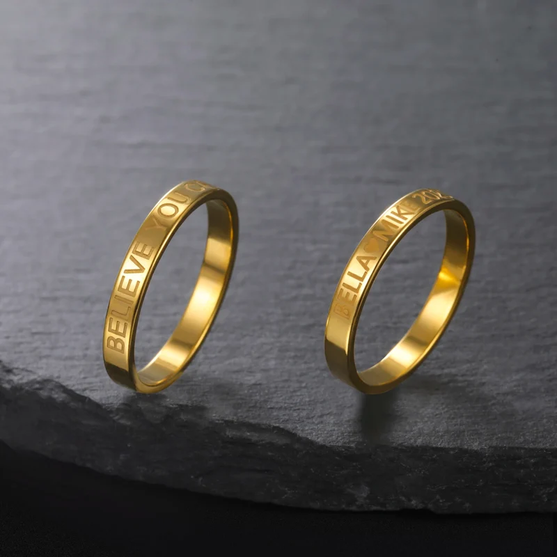 Couple Name Ring Gold