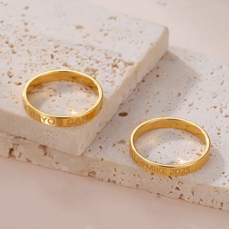 Couple Name Ring Gold