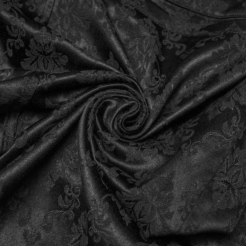 Gothic-Herrenhose mit floralem Jacquardmuster und doppelter Knopfleiste