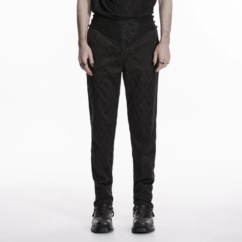Gothic-bestickte Faltenhose für Herren