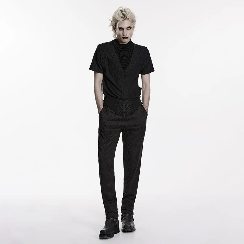 Gothic-bestickte Faltenhose für Herren