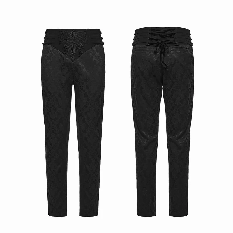 Gothic-bestickte Faltenhose für Herren